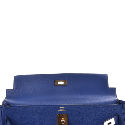 Hermes Togo Kelly Retourne 35 Bleu Electrique 14 of 37