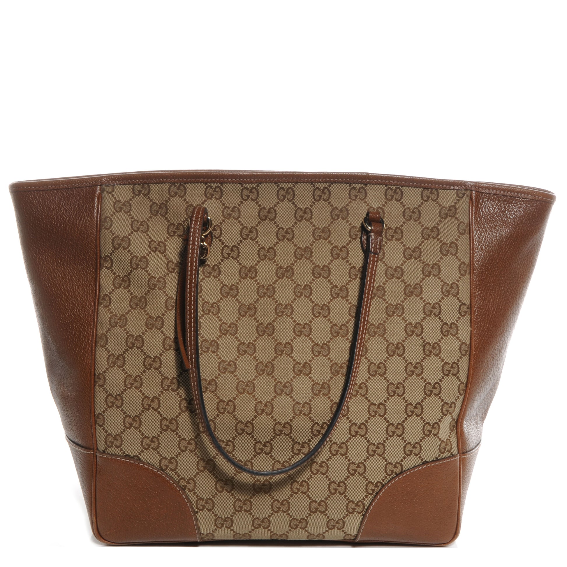 Gucci Monogram Textured Calfskin Medium Bree Zippered Tote Beige Ebony Nocciola 1 of 8