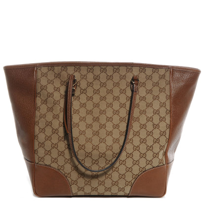 Gucci Monogram Textured Calfskin Medium Bree Zippered Tote Beige Ebony Nocciola 1 of 8
