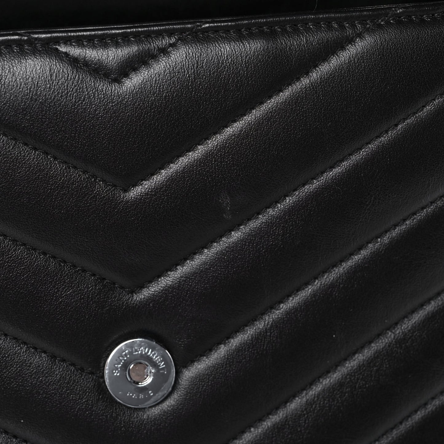 Calfskin Y Quilted Monogram Medium Loulou Chain Satchel Black