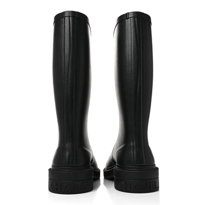 Chanel Caoutchouk CC High Boots 37 Black 5 of 7
