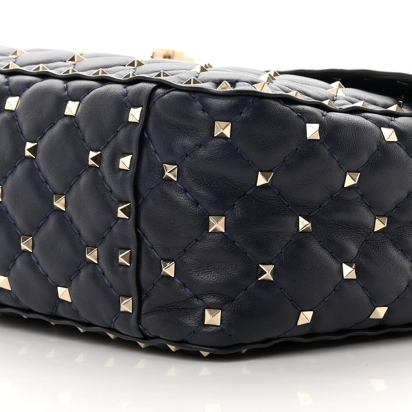 Nappa Large Rockstud Spike Shoulder Bag Marine