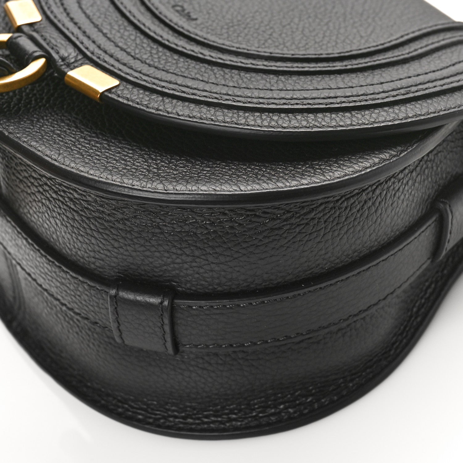 Chloe Grained Calfskin Small Marcie Saddle Bag Black 8 of 8