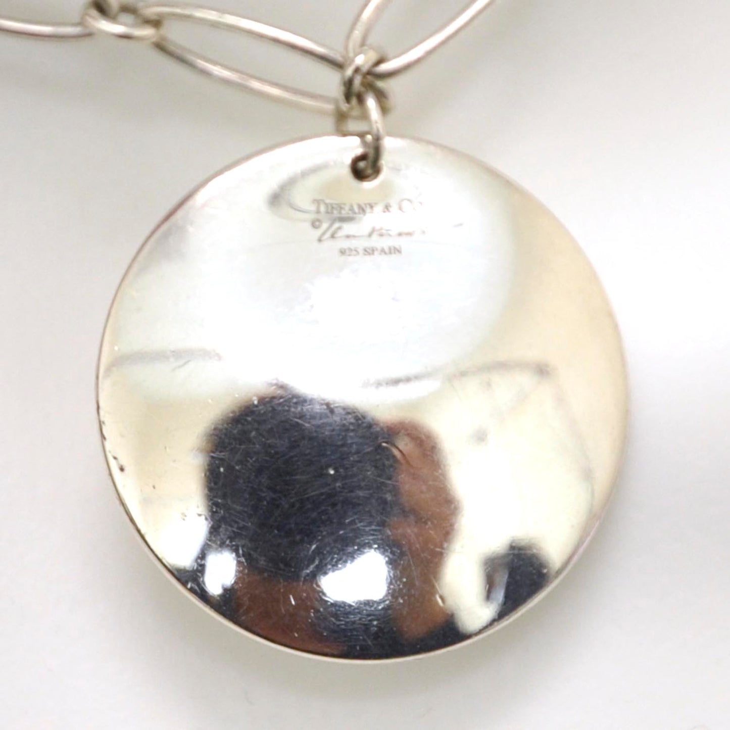 Sterling Silver Elsa Peretti Round Disc Pendant Necklace