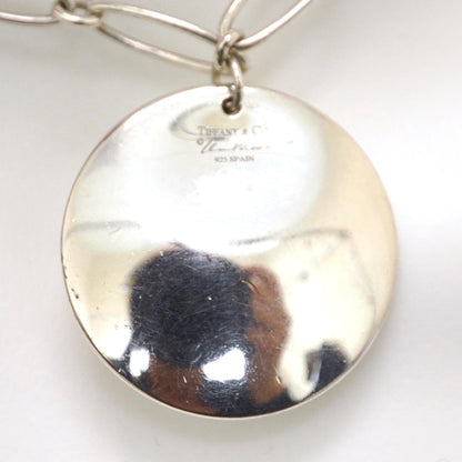 Tiffany Sterling Silver Elsa Peretti Round Disc Pendant Necklace 3 of 5