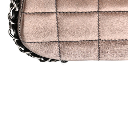 Chanel Metallic Lambskin Quilted Chocolate Bar 3 Chain Flap Bronze 14 of 16