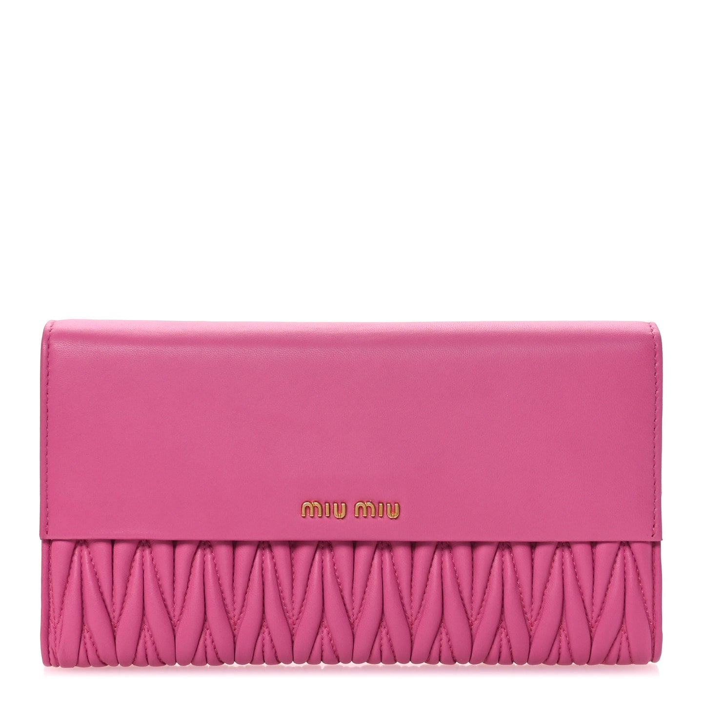 Nappa Matelasse Flap Clutch Fuxia