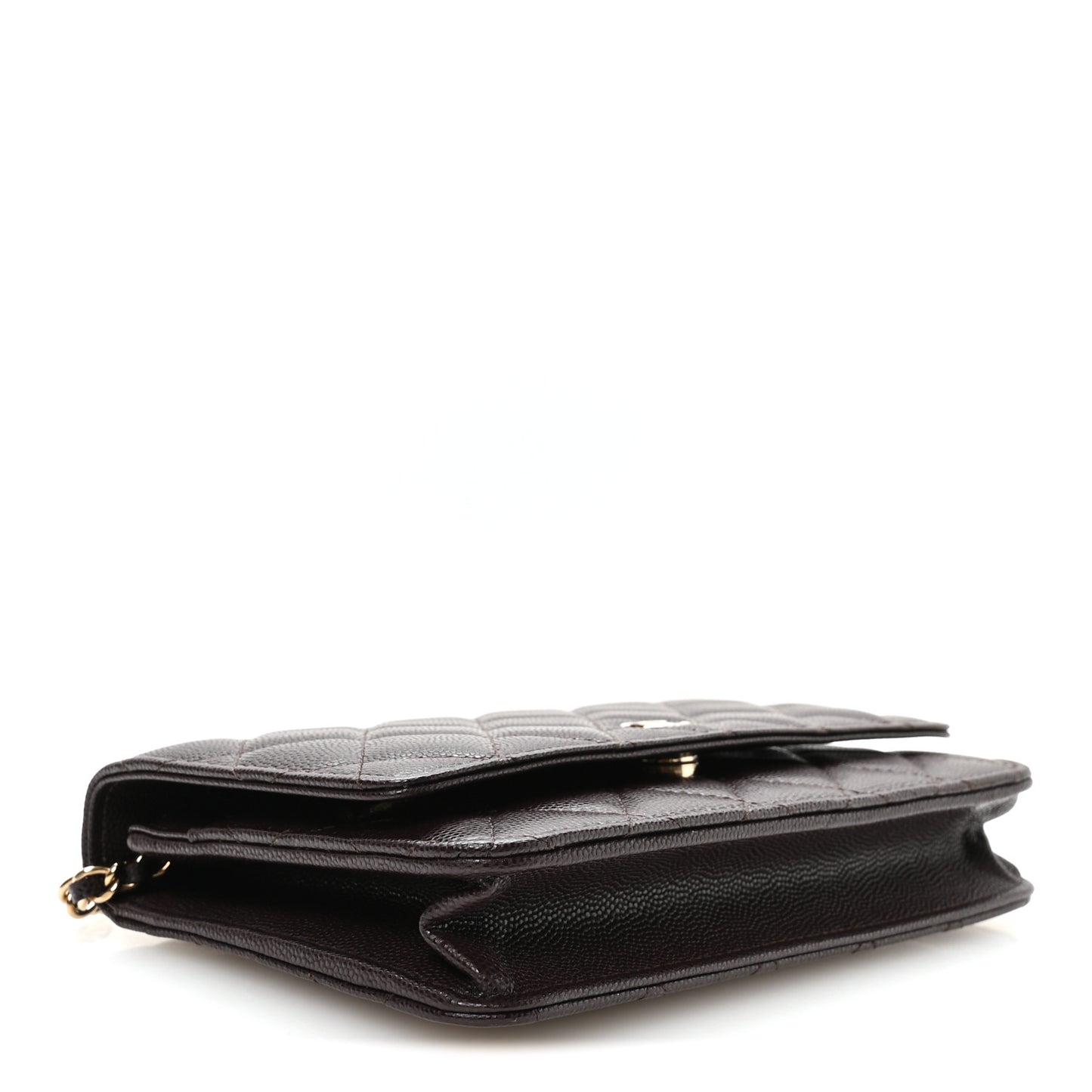 Caviar Quilted Wallet on Chain WOC Dark Brown