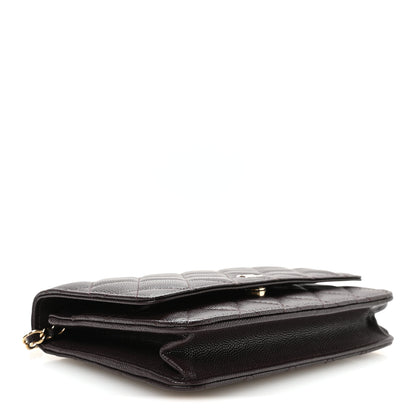 Chanel Caviar Quilted Wallet on Chain WOC Dark Brown 4 of 12