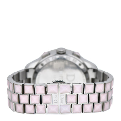 Christian Dior Stainless Steel Diamond Sapphire 38mm Christal Chronograph Quartz Watch Pink 3 of 4