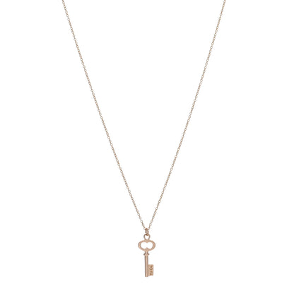 Tiffany 18K Rose Gold Mini Oval Key Pendant Necklace 1 of 4