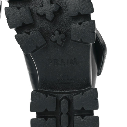 Prada Nappa Soft Metal Triangle Logo Padded Monolith 55mm Slingback Sandals 39 Black 6 of 9