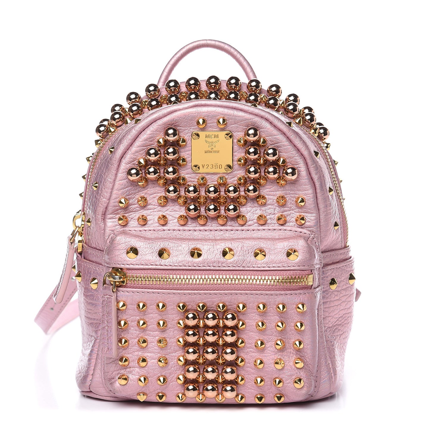 Calfskin Pearl Studs X-Mini Stark Bebe Boo Backpack Prism Pink