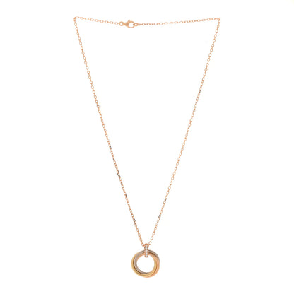 Cartier 18K Pink White Yellow Gold Diamond Trinity Pendant Necklace 3 of 5