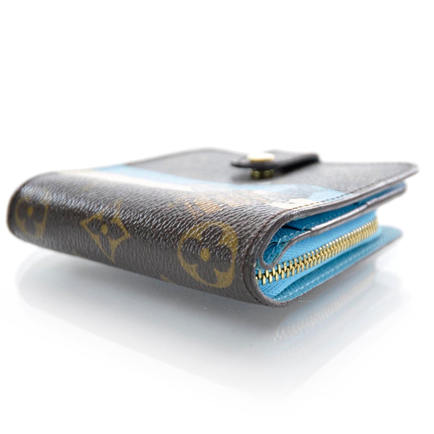 Monogram Groom Compact Zip Wallet Blue