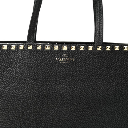 Valentino Garavani Grained Calfskin Small Rockstud Shoulder Tote Black 7 of 10