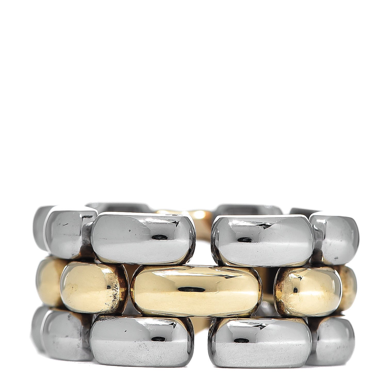 Chopard 18K Yellow Gold Stainless Steel Happy Diamonds Heart Ring 47 4 3 of 4