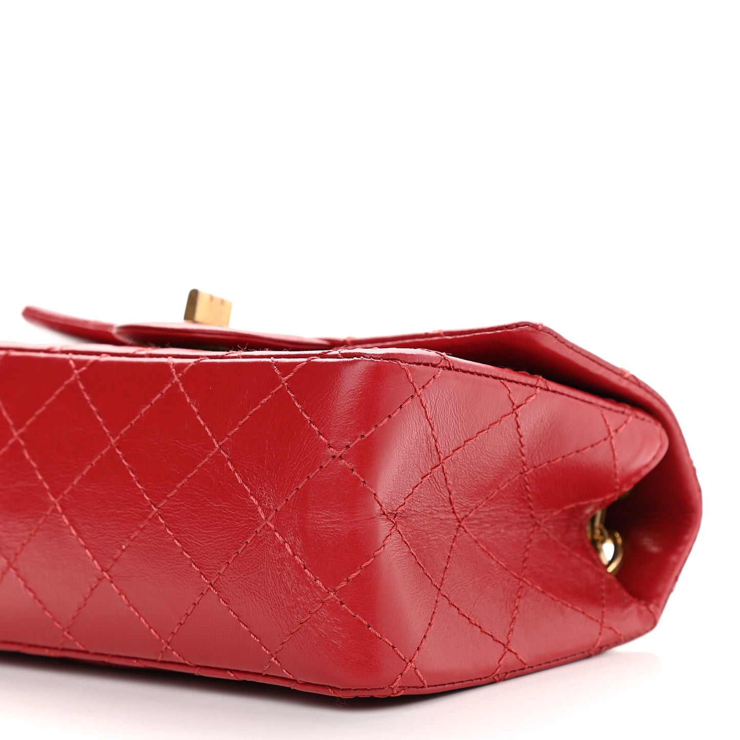 Aged Calfskin Quilted 2.55 Reissue Mini Flap Red
