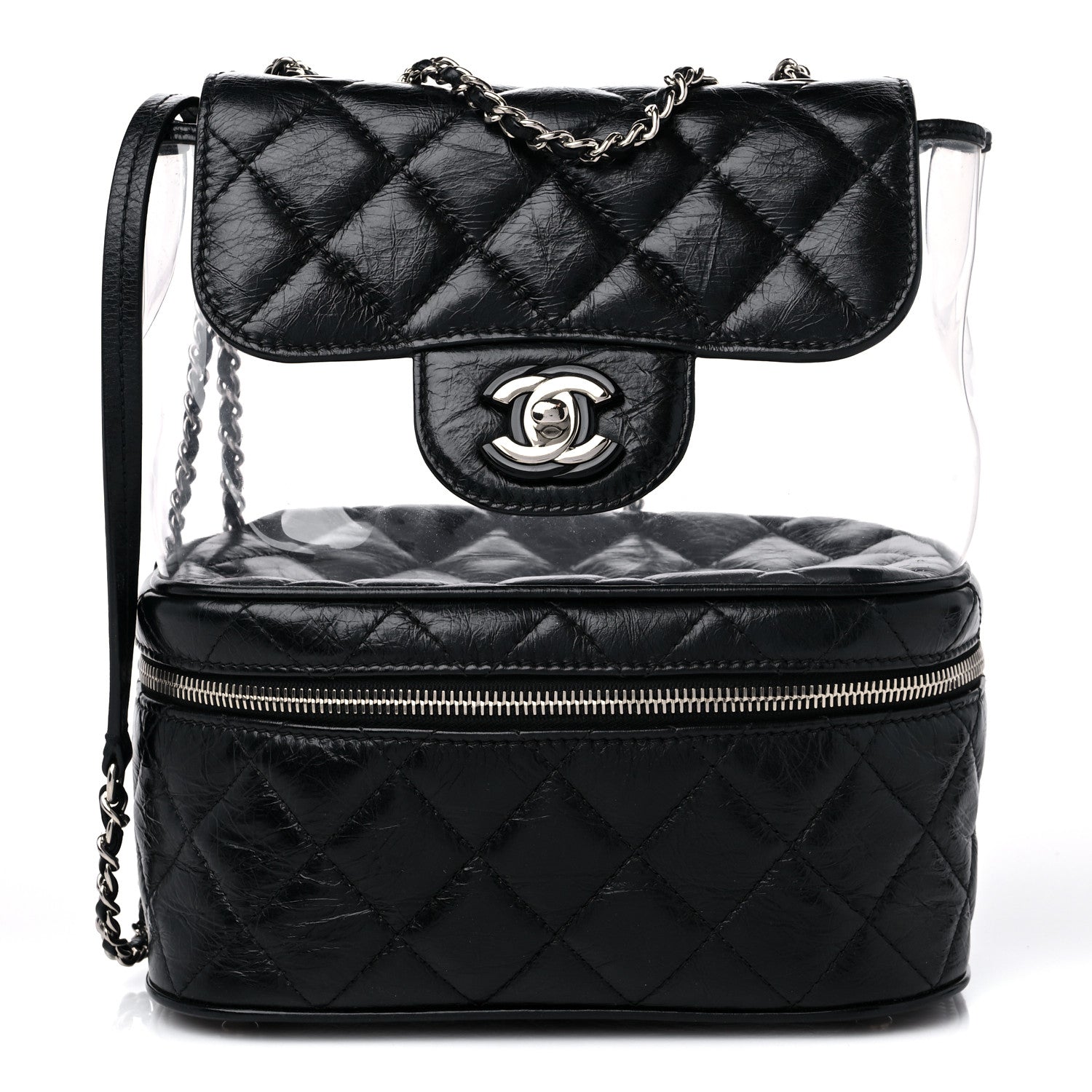 Chanel Crumpled Calfskin PVC Quilted Flap Black 1 of 10