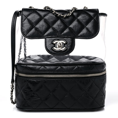 Chanel Crumpled Calfskin PVC Quilted Flap Black 1 of 10