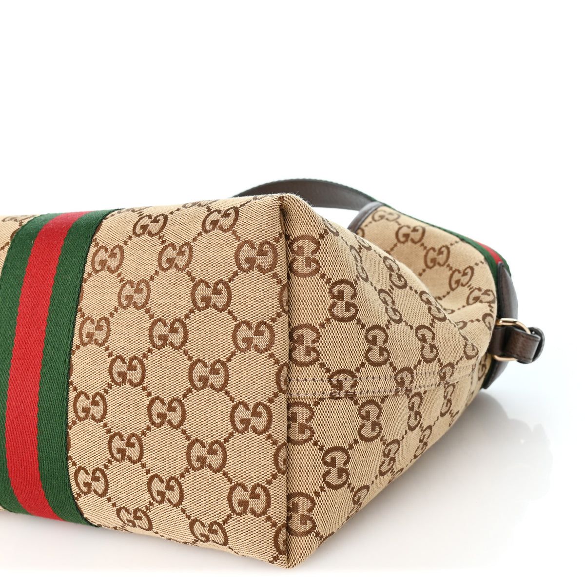 Monogram Web Small Giglio Tote Beige Dark Brown