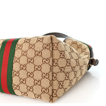 Gucci Monogram Web Small Giglio Tote Beige Dark Brown 10 of 10