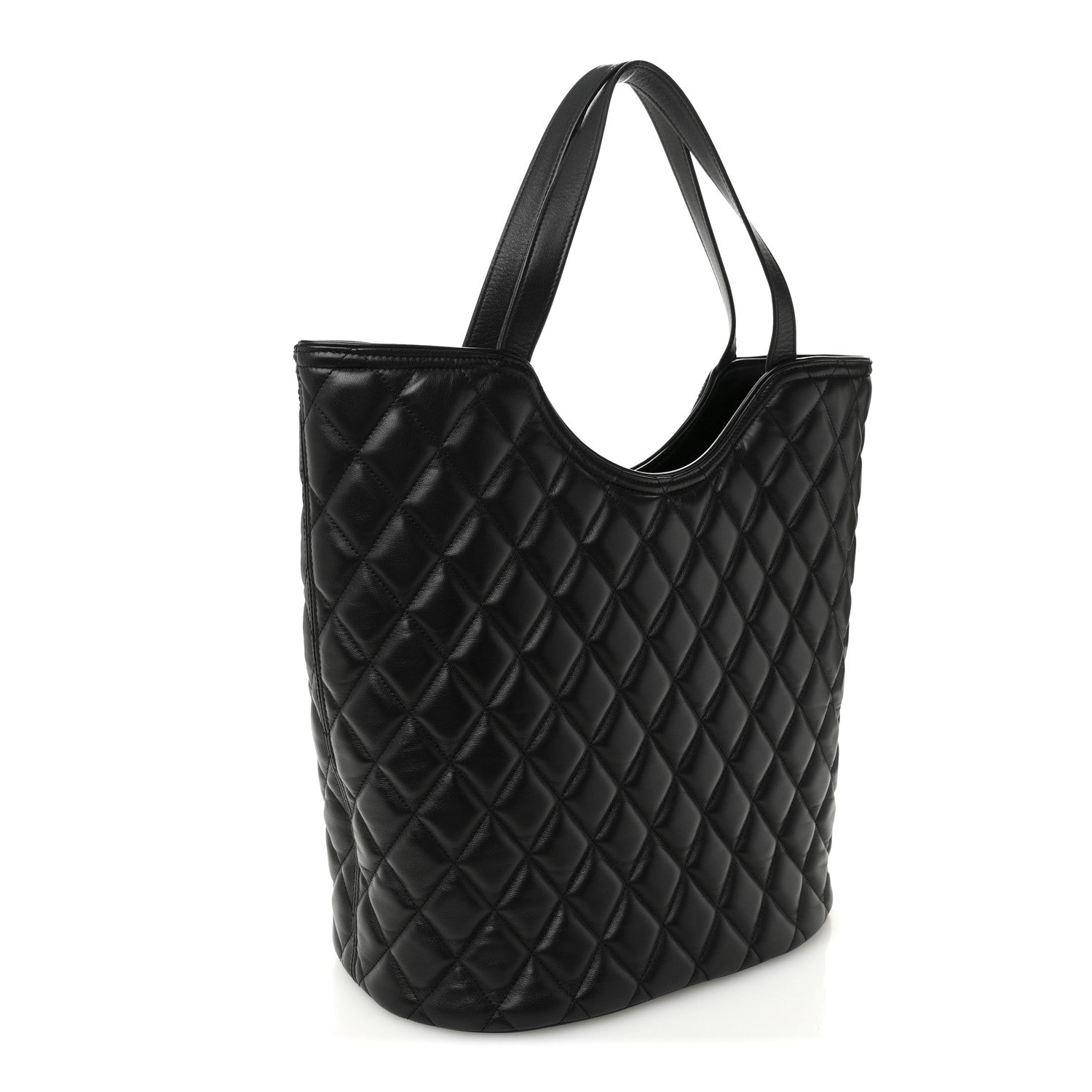 Balenciaga Calfskin Quilted Paris Shopper Tote Black 3 of 12