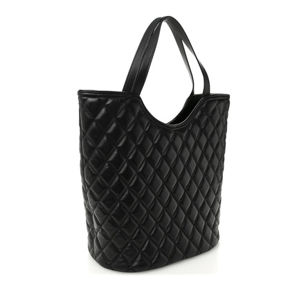 Balenciaga Calfskin Quilted Paris Shopper Tote Black 3 of 12