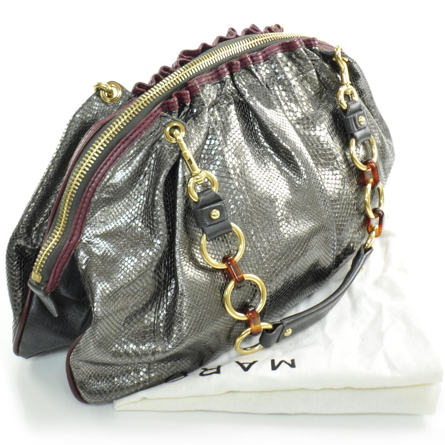 Marc Jacobs Python Capra Satchel Anthracite 3 of 12