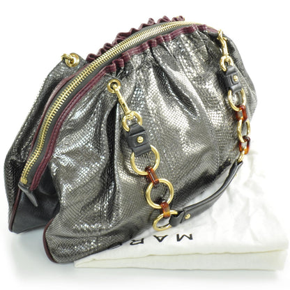 Marc Jacobs Python Capra Satchel Anthracite 3 of 12