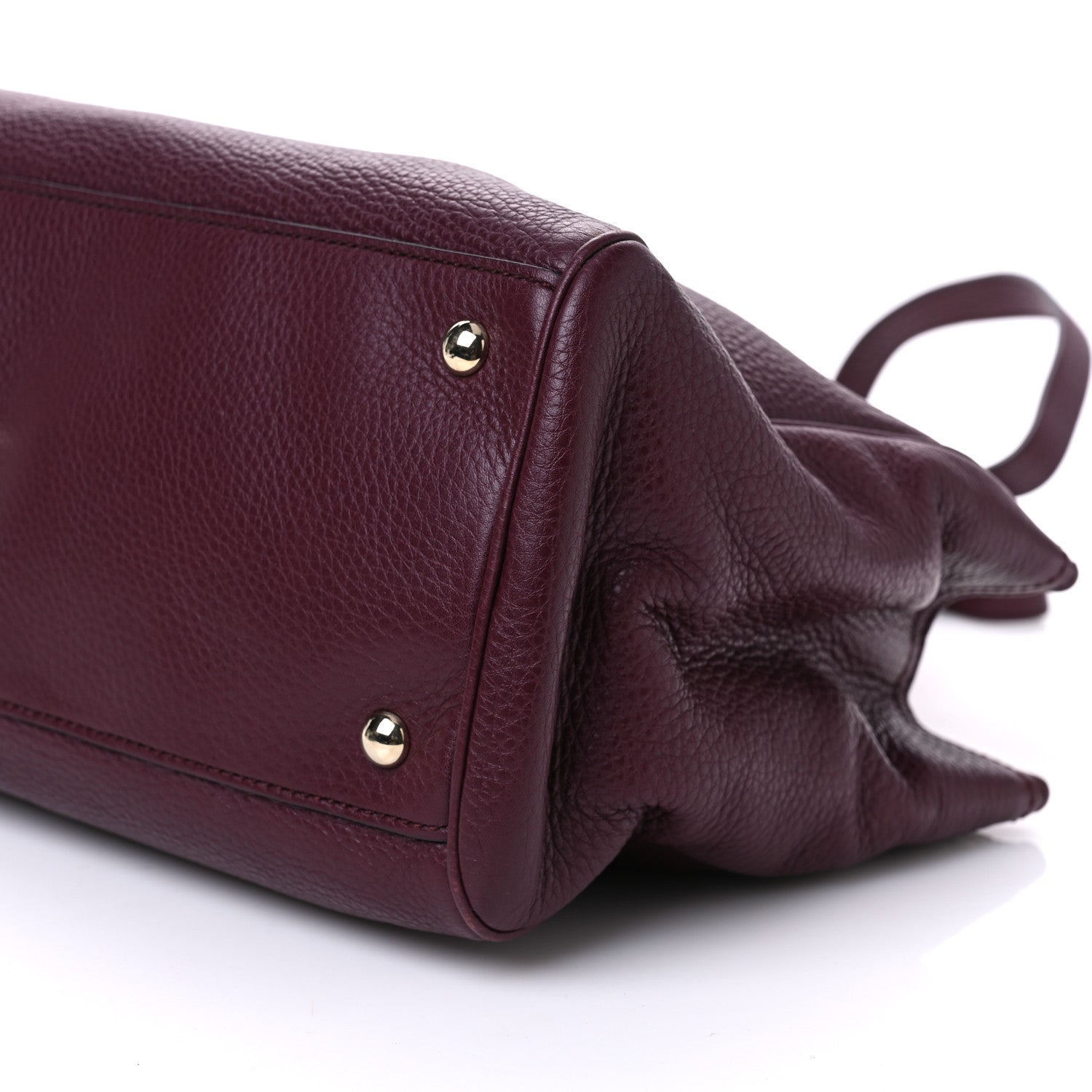Gucci Pebbled Calfskin Medium Bamboo Shopper Tote Burgundy 10 of 10