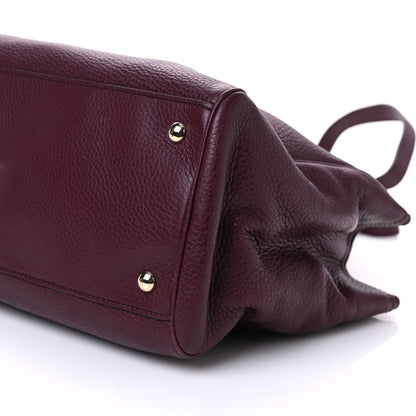 Gucci Pebbled Calfskin Medium Bamboo Shopper Tote Burgundy 10 of 10