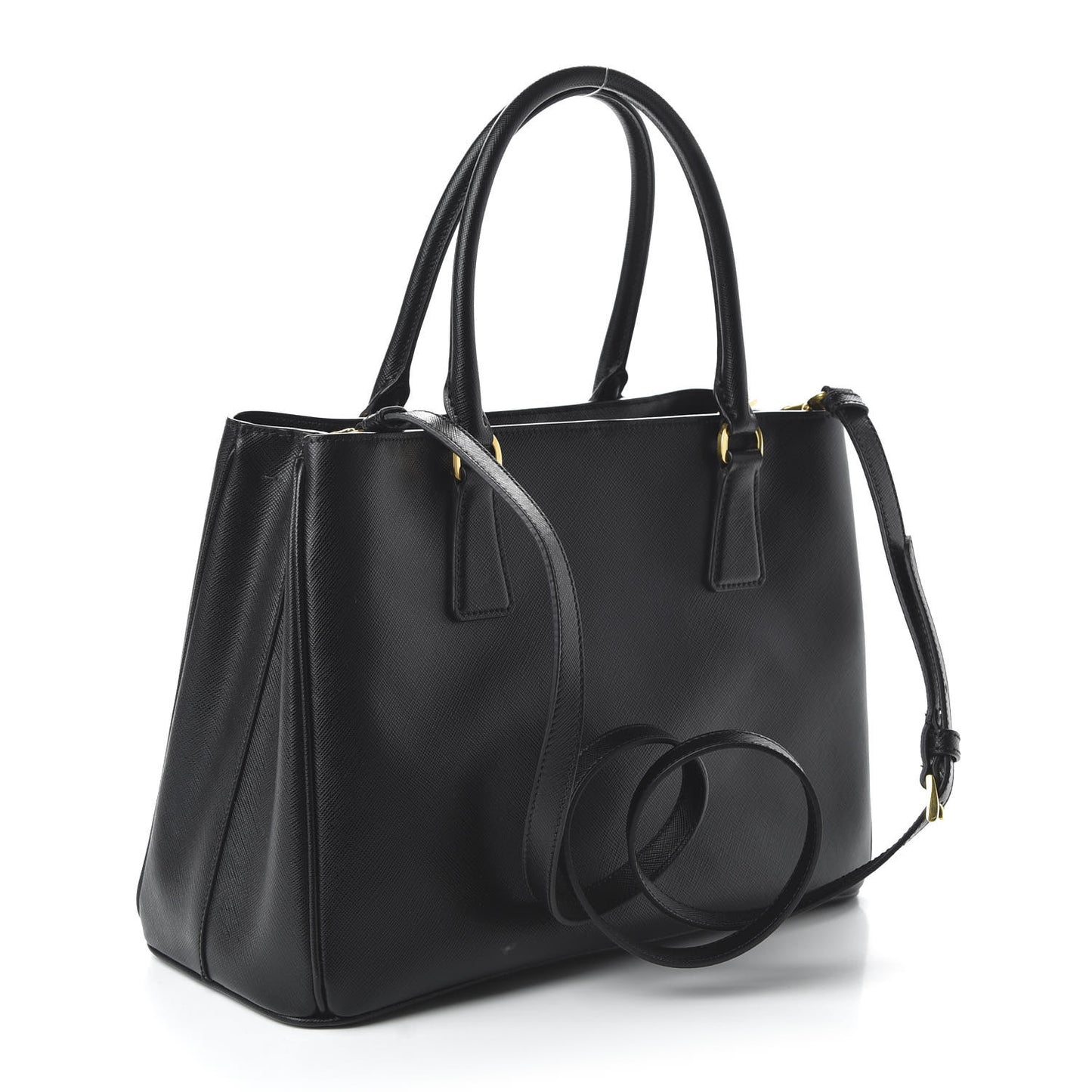 Saffiano Lux Medium Tote Black