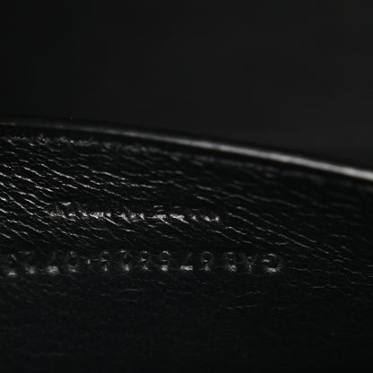 Saint Laurent Shiny Calfskin Crocodile Embossed Small Manhattan Baguette Black 7 of 11