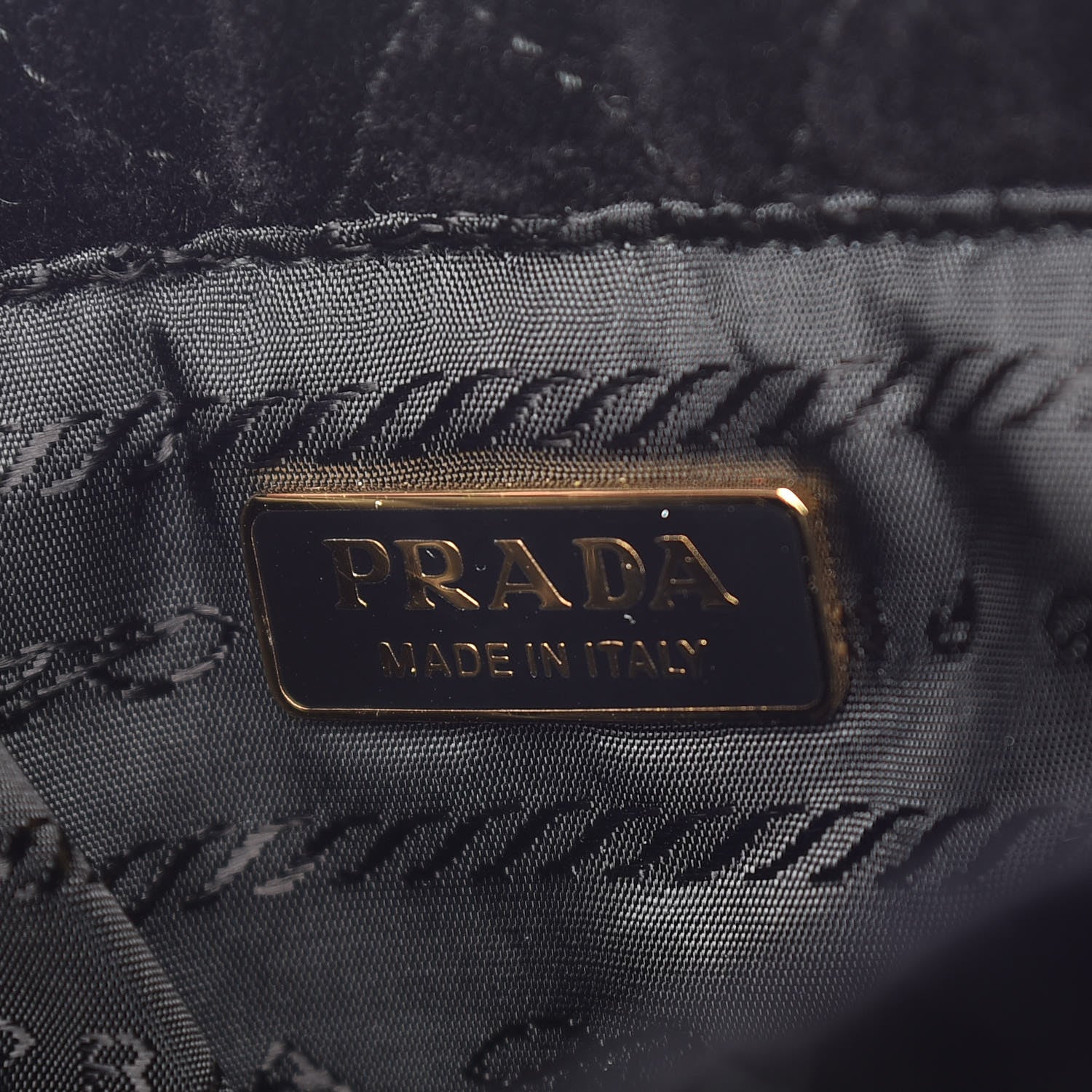 Prada Velluto Impuntu Draw String Pouch Black 8 of 10