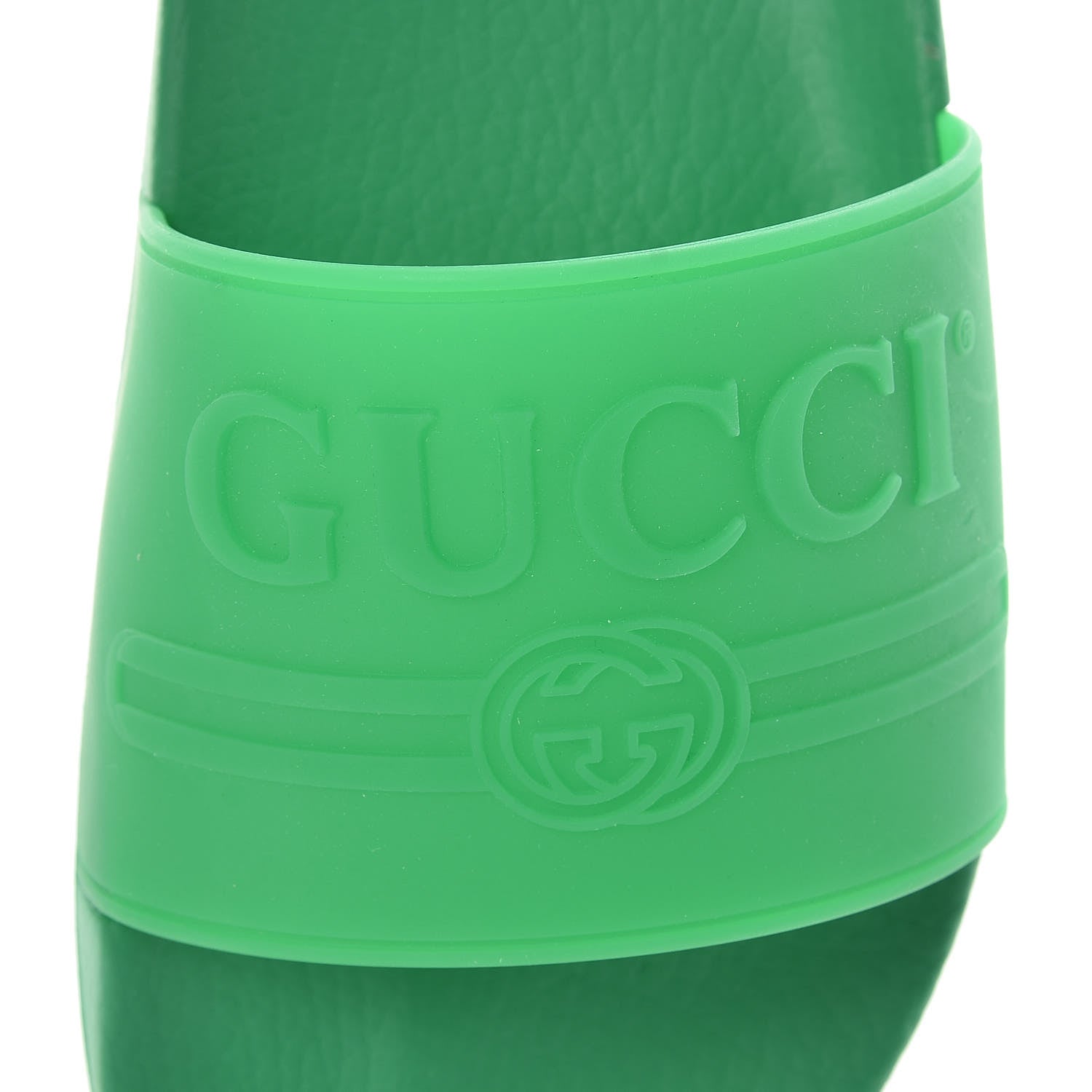 Gucci Rubber Logo Stamped Mens Slide Sandals 7 Verde 7 of 11