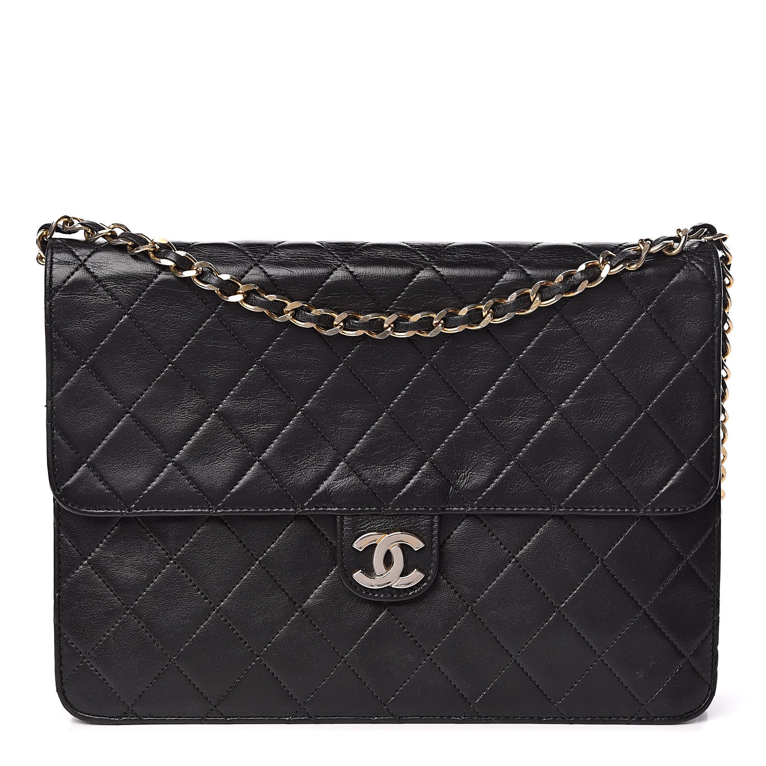 Chanel Lambskin Quilted Medium Single Flap Black 1 of 21