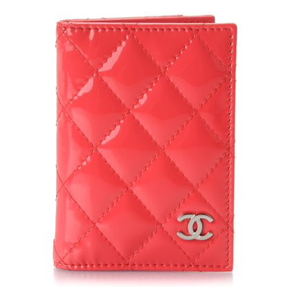 Chanel Patent Quilted Card Holder Wallet Pink 1 of 7