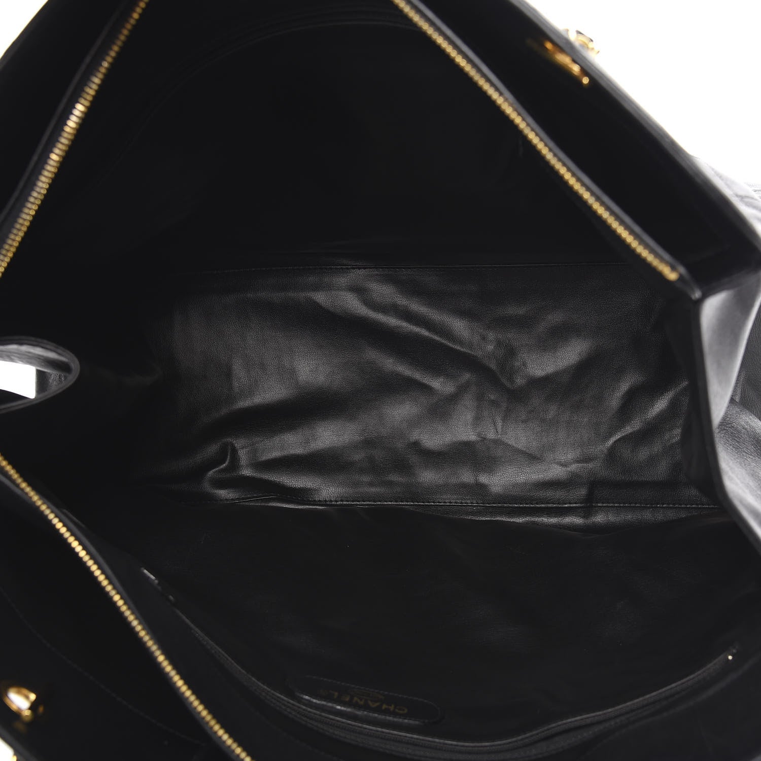 Chanel Calfskin Stitched XL Weekender Black 4 of 9