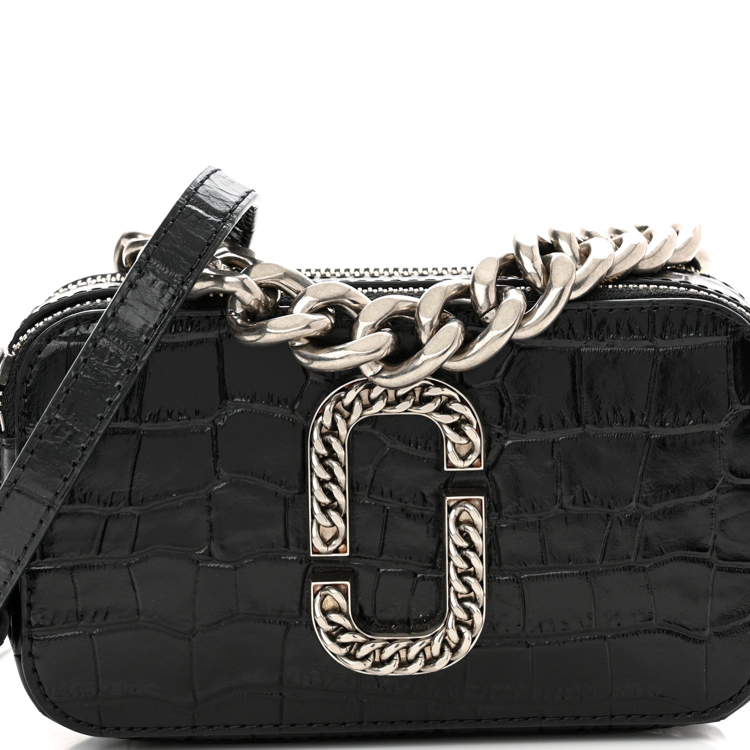 Marc Jacobs Croc Embossed Snapshot Camera Bag Black 9 of 11