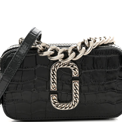 Marc Jacobs Croc Embossed Snapshot Camera Bag Black 9 of 11