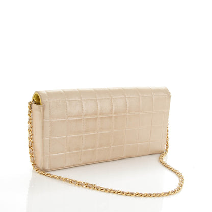 Chanel Metallic Lambskin Quilted East West Chocolate Bar Flap Light Gold 3 of 10