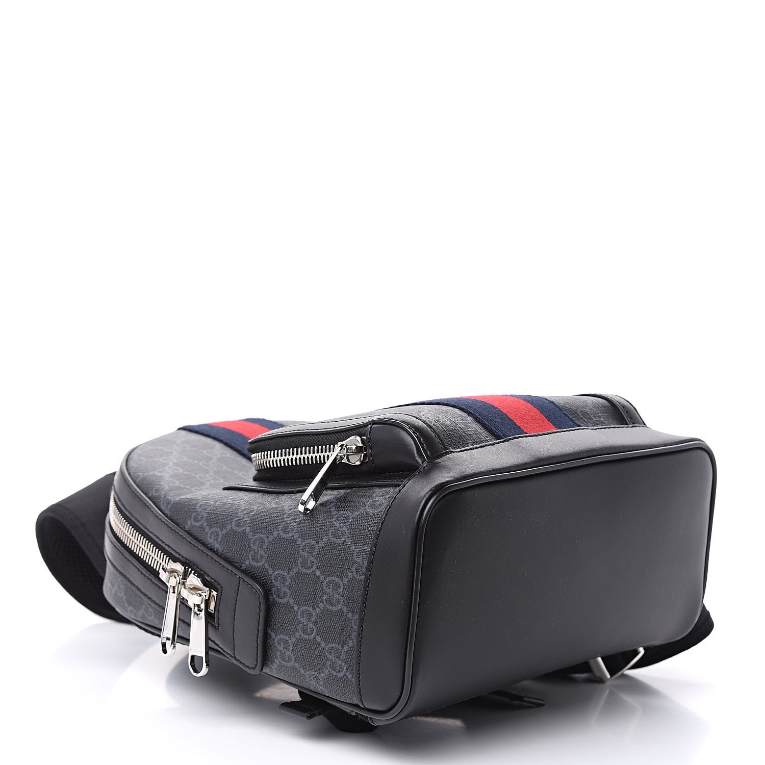 Gucci GG Supreme Monogram Appia Calfskin Web Small Day Backpack Black 4 of 10