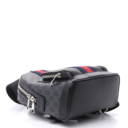 Gucci GG Supreme Monogram Appia Calfskin Web Small Day Backpack Black 4 of 10