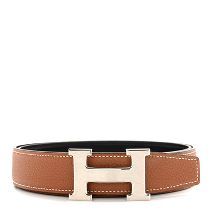 Hermes 135 Togo 32mm H Belt 95 38 Black Gold 1 of 6