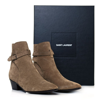 Saint Laurent Suede Otterproof West 40 Ankle Boots 38.5 New Sigaro 9 of 9