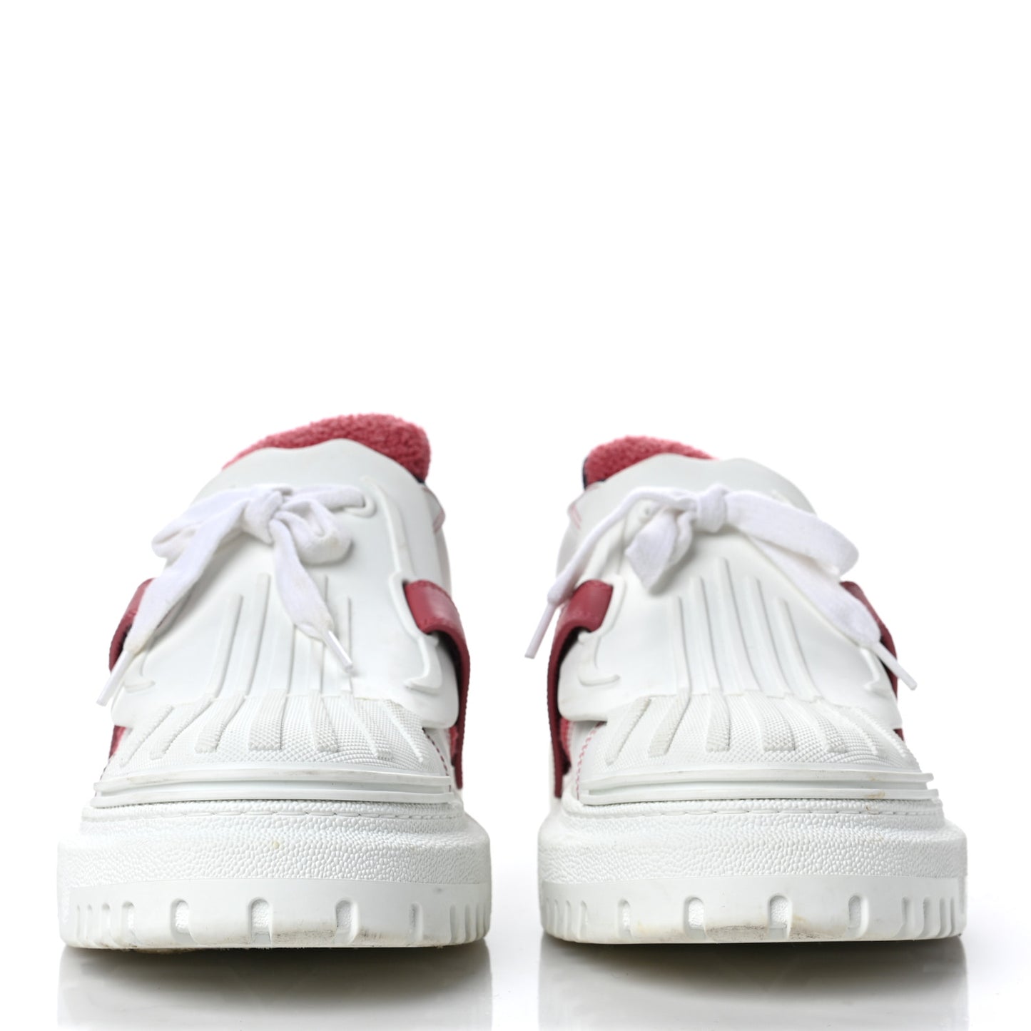 Suede Patent Terry Cloth Dior-ID Platform Sneakers 41 White Framboise