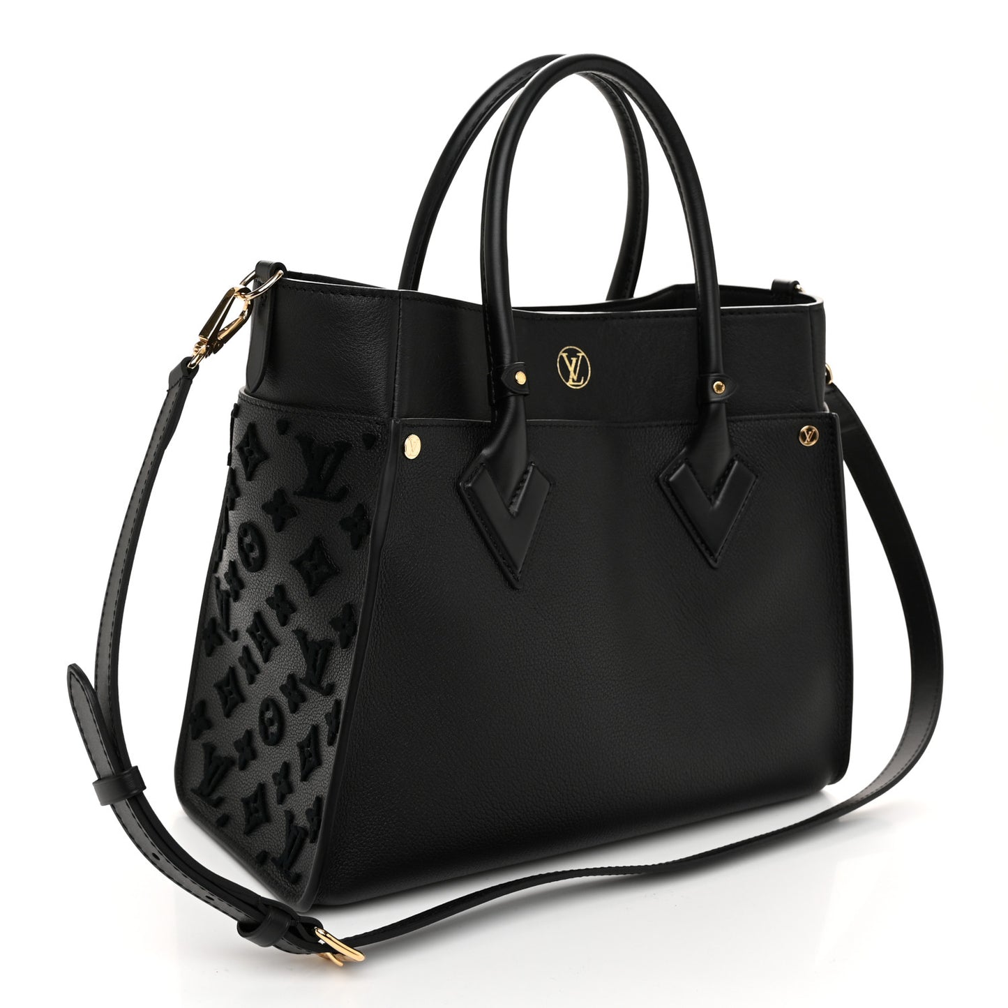 Calfskin Monogram Tufting On My Side Black