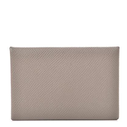 Hermes Epsom Calvi Card Case Etoupe 1 of 12