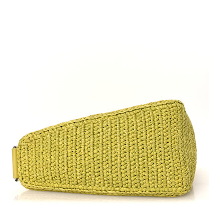 Prada Yarn Raffia Effect Crochet Triangle Shoulder Bag Giallo 4 of 11